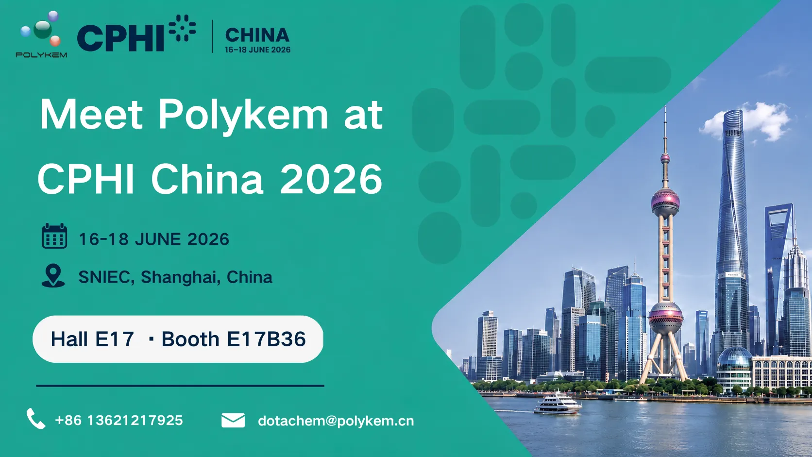 Polykem ställer ut på CPHI & PMEC Kina 2026